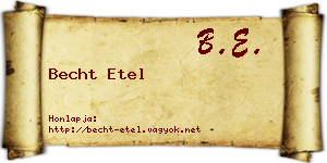 Becht Etel névjegykártya